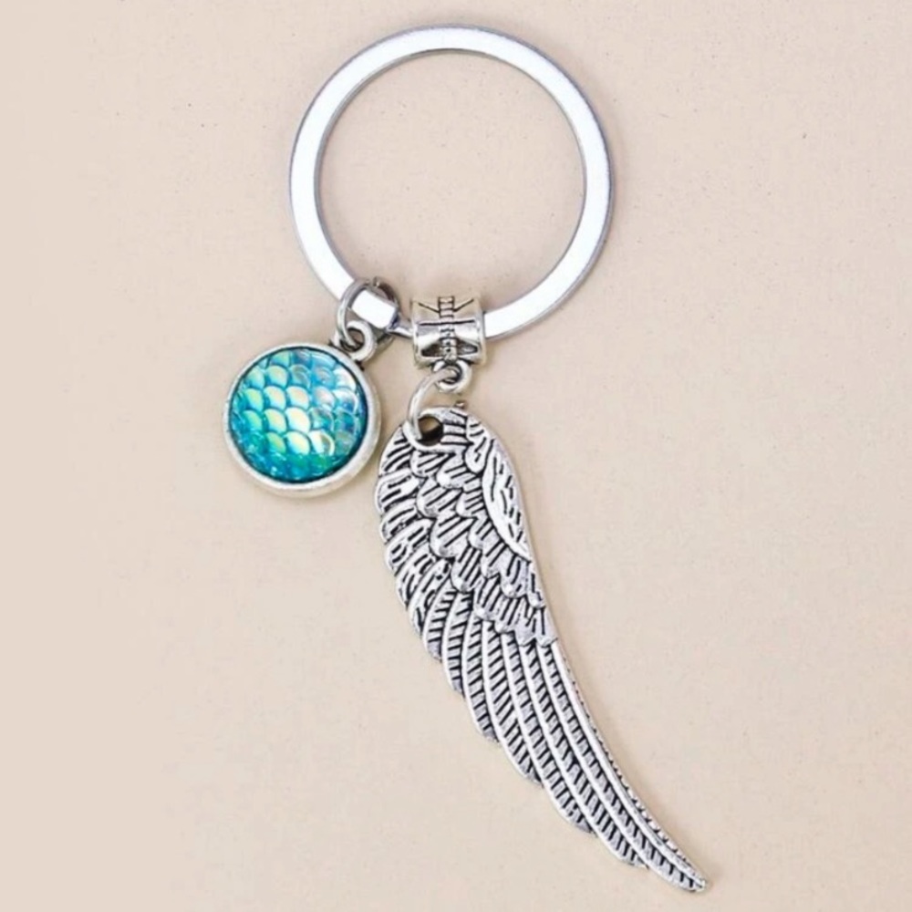 EMORY ROSE keychain wing charm